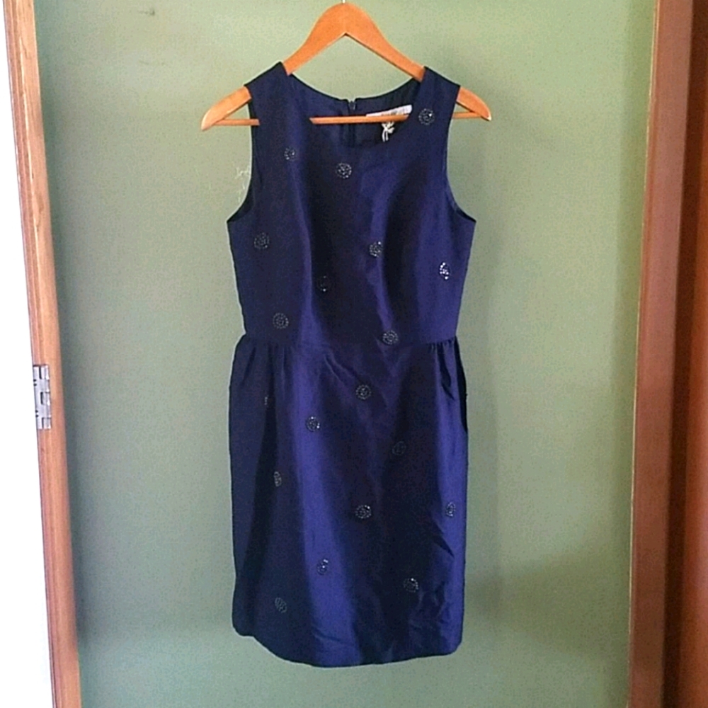 Biden Navy Sleeveless Dress